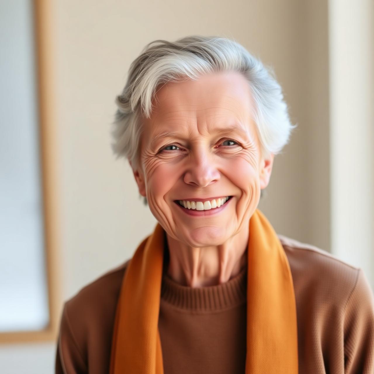 Confident older adult smiling